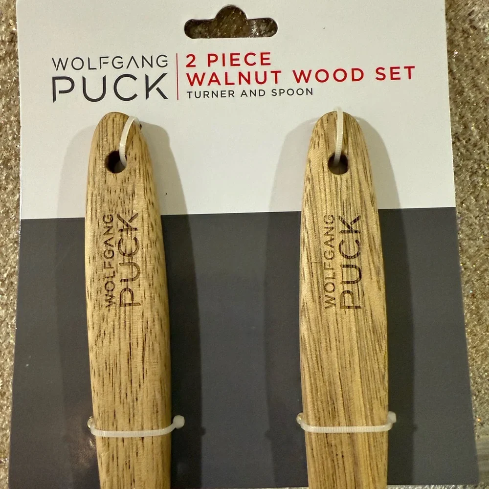 Wolfgang Puck Walnut Wood Turner and Spoon Set